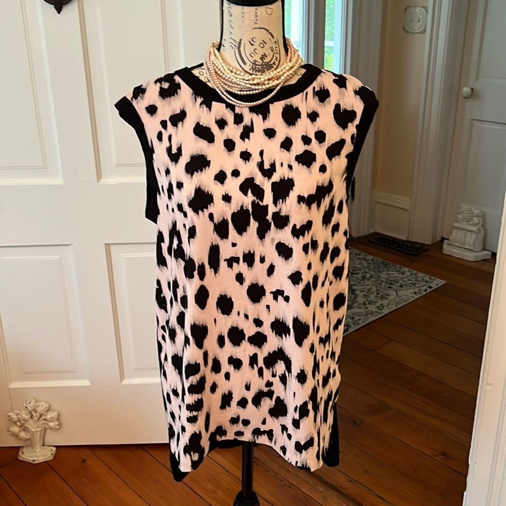 *Blush* Karen Kane Pink/Blk Animal Print Top Sz M